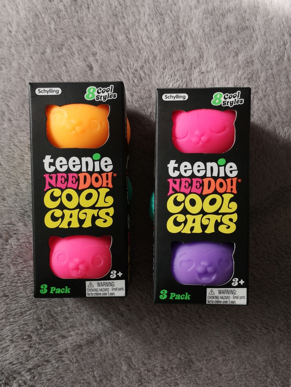 Brand New in Box Set of Two 3-packs Collectible Teenie NeeDoh Cool Cats